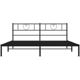  Metalni okvir za krevet s uzglavljem crni 180x200 cm | shoptok.hr