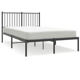 The Living Store Kovinski posteljni okvir z vzglavjem črn 120x200 cm - Posteljni Okvir, (21525841) | Shoptok.si