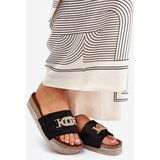 Boto Women's Slippers With Golden Detail On Platform With Glitter Black Eanes | Shoptok.si