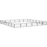  Ograda za pse s 24 panela crna 100 x 50 cm čelik obložen prahom | Shoptok.si