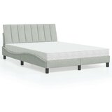  Krevet s madracem svjetlosivi 140x190 cm baršunasti Cijene