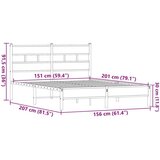 vidaXL Posteljni okvir brez vzmetnice rjavi hrast 150x200 cm inž. les, (21609458) | Shoptok.si