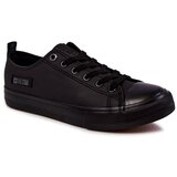 Big Star Men's Low Leather Sneakers KK174009 Black Cene