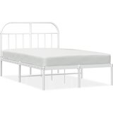 Metalni okvir za krevet s uzglavljem bijeli 120x200 cm | shoptok.hr