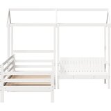  Set kreveta i klupe s krovom bez madraca bijele boje 80x200 cm | shoptok.hr