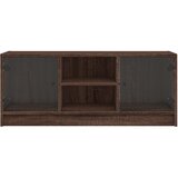 TV ormarić sa staklenim vratima smeđa boja hrasta 102x37x42 cm | shoptok.hr