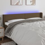 vidaXL LED posteljno vzglavje temno rjavo 203x16x78/88 cm blago Cene