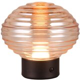 Tri O Črna/bež LED zatemnitvena namizna svetilka s steklenim senčnikom (višina 14,5 cm) Earl – | Shoptok.si
