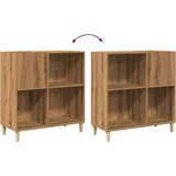 vidaXL Omarica za gramofonske plošče hrast 84,5x38x89cm inž. les | Shoptok.si