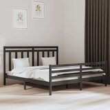  Posteljni okvir siv iz trdnega lesa 200x200 cm, (20708178) Cene