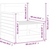  Vrtna sofa s naslonom za ruke 69x62x70,5 cm od masivne borovine | shoptok.hr