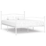 Maison Chic Posteljni okvir - Dvoposteljna postelja - Zakonska postelja z letvenim dnom bel kovinski 200x200 cm-J5680, (21766331) | Shoptok.si