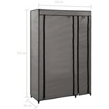 vidaXL zložljiva garderobna omara blago 110x45x175 cm siva | Shoptok.si