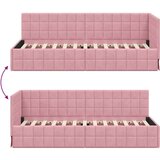 vidaXL kutni okvir kreveta s uzglavljem ružičasta 80 x 200 cm baršun | shoptok.hr