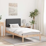  Posteljni okvir z oblazinjenim vzglavjem Temno siva 75 x 190 cm, (5000101539) | Shoptok.si