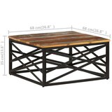 vidaXL stolić za kavu 68 x 68 x 35 cm od masivnog obnovljenog drva | shoptok.hr