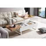 Livetastic klubska miza, bela, barve hrasta | Shoptok.si