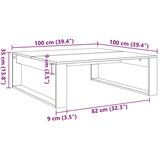 vidaXL Klubska mizica starinski les 100x100x35 cm inženirski les | Shoptok.si
