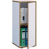 P & B ARHIVSKA OMARA bela, medeni hrast | Shoptok.si