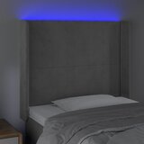  LED uzglavlje svjetlosivo 93 x 16 x 118/128 cm baršunasto | shoptok.hr