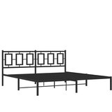  Metalni okvir za krevet s uzglavljem crni 183x213 cm | shoptok.hr