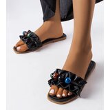 Gemre Black ruched slides Fortier Cene