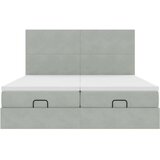 vidaXL Otomanski posteljni okvir z vzmetnicami siv 160x200 cm žamet | Shoptok.si