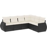  6-dijelni set vrtnih sofa s jastucima crni od poliratana Crna 71 x 62 x 69 cm | shoptok.hr