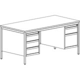eurokraft basic pisalna miza za delovne mojstre, svetlo siva, predali 4 x 140 mm, 1 x 280 mm, šxg 1600 x 800 mm | Shoptok.si