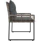  Vanjska klupa Sivi 118 x 55 x 82 cm PE Rattan i Tkanina - siva i tamnosiva | shoptok.hr