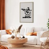  Slika - Contrast Duel (1-part) - Banksy on Mural with Mona Lisa 40x60 U prirodnom drvenom okviru | shoptok.hr