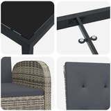  Set za objedovanje u vrtu od 5 dijelova s jastučićima sivo poliratan | shoptok.hr