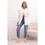 Kesi Włoski Women's quilted vest with a belt and wide collar white | Shoptok.si