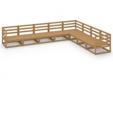  The Living Store Vrtna sedežna garnitura 8-delna medeno rjava trdna borovina - Vrtna Sedežna Garnitura, (21459439) | Shoptok.si