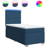  Krevet s oprugama i madracem plavi 100 x 200 cm od tkanine | shoptok.hr