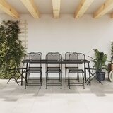 vidaXL 9-dijelni vrtni blagovaonski set antracit metalni mrežasti Cijene