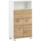 Stylife Srednje Visoka Omara Palermo, Bela, Barva Hrasta | Shoptok.si
