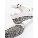 GOODIN White openwork wedge sandals | Shoptok.si