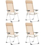 The Living Store Zložljivi stoli za kampiranje 4 kosi krem aluminij - Stol Za Kampiranje, (22101436) Cene