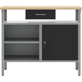  Radni stol s ladicama s policom Crna i Siva 100 x 55 x 85 cm | shoptok.hr