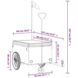 Prikolica za bicikl crno-siva 45 kg željezna | shoptok.hr