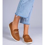 Gemre Brown eco-suede loafers with rhinestones Minilla | Shoptok.si