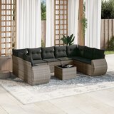  10-dijelni set vrtnih sofa od poliratana s jastucima sivi | shoptok.hr