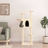 vidaXL Penjalica za mačke sa stupovima za grebanje krem 143 cm | shoptok.hr