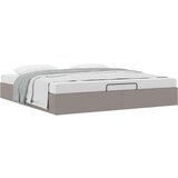 vidaXL Otomanski posteljni okvir brez vzmetnice taupe 200x200 cm blago, (21670821) | Shoptok.si