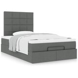 vidaXL Otomanski posteljni okvir z vzmetnico siv 120x190 cm blago, (21607782) | Shoptok.si