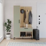 Marckeric Zeleni/u prirodnoj boji set za hodnik u dekoru hrasta 108x195x35 cm Heidy – | shoptok.hr