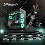 PPC Samurai Premium GamingPC R75070T (Ryzen 7 9800X3D, Liquid, 32GB DDR5, 2TB NVMe, RTX 5070Ti, BT, WiFi) Win11P | shoptok.hr