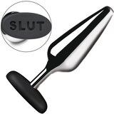 Master Series XR Brands - Butt Slut Metal & Silicone Butt Plug - Silver | shoptok.hr