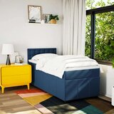 vidaXL Box spring postelja z vzmetnico modra 90x200 cm blago | Shoptok.si